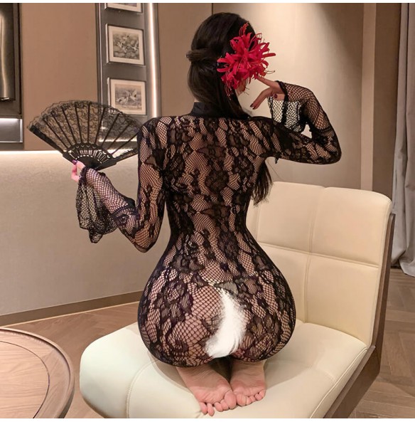 FEE ET MOI - Tear-Away Sheer Jacquard Cheongsam (Black) FEE ET MOI - Tear-Away Sheer Jacquard Cheongsam (Black)